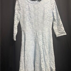 Forever 21 Light Blue Lace Long Sleeve Dress